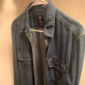 Gap Jean Long Sleeve Button Down Shirt
